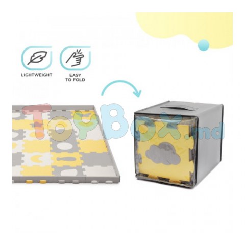 KinderKraft KPLUSH00YEL0000 Covoraș-puzzle Luno Sharpes, Yellow