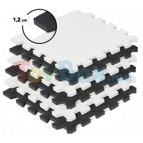 KinderKraft Covoraș-puzzle Luno, White/Black