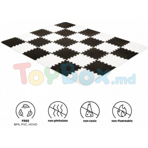 KinderKraft Covoraș-puzzle Luno, White/Black