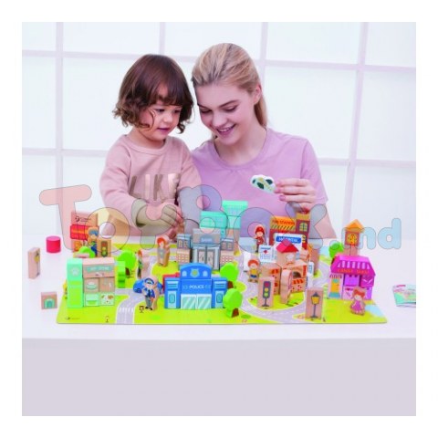 Classic World 5005 Деревянная игрушка конструстор Город, 120эл