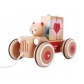 Classic World 53573 Jucarie cu rotile din lemn cu cuburi Ursulet