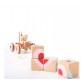 Classic World 53573 Jucarie cu rotile din lemn cu cuburi Ursulet