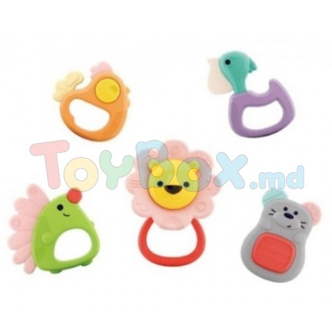Hola Toys 318A Набор погремушек в боксе Лесные животные, 5 шт