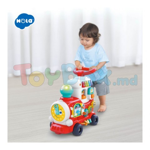Hola Toys E8990 Детская музыкальная каталка-толокар 4 в 1 Поезд