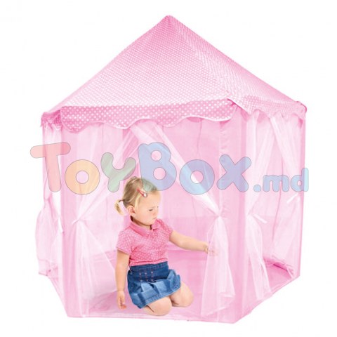 Bino 82826 Cort Castel cu perdele, roz, 120x140x140 cm