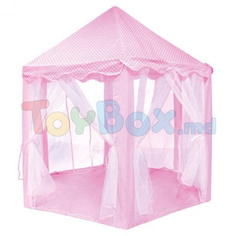Bino 82826 Cort Castel cu perdele, roz, 120x140x140 cm