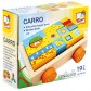 Bino 80152 Деревянная тележка с веревками и строительными блоками, 19 штук