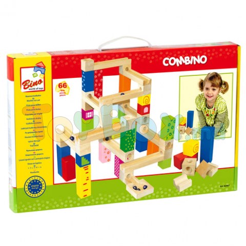Bino 82067 Деревянный конструктор Maze, Marble Run, 66 деталей