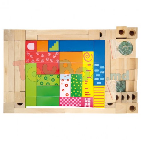 Bino 82067 Деревянный конструктор Maze, Marble Run, 66 деталей