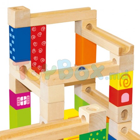 Bino 82067 Деревянный конструктор Maze, Marble Run, 66 деталей