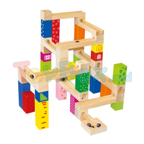 Bino 82067 Деревянный конструктор Maze, Marble Run, 66 деталей