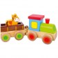 Bino 82143 Tren din lemn cu vagoane, Ferma, 8 piese