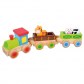 Bino 82143 Tren din lemn cu vagoane, Ferma, 8 piese