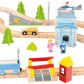 Bino 82207 Set Cale ferata-Traseu din lemn, 80 piese