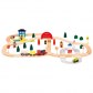 Bino 82208 Set Cale ferata-Traseu din lemn, 70 piese