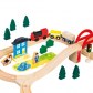 Bino 82208 Set Cale ferata-Traseu din lemn, 70 piese