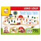 Bino 82208 Set Cale ferata-Traseu din lemn, 70 piese