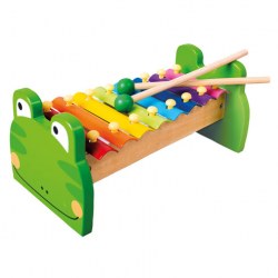 Bino 86591 Игрушка-лягушка-ксилофон с 8 музыкальными нотами