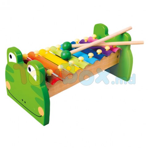 Bino 86591 Игрушка-лягушка-ксилофон с 8 музыкальными нотами