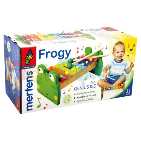 Bino 86591 Игрушка-лягушка-ксилофон с 8 музыкальными нотами