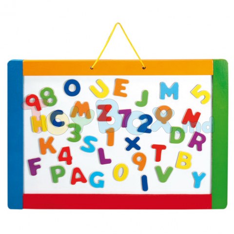 Bino 83651 Магнитная подвесная доска, двойная, с буквами и цифрами, 42x30 см