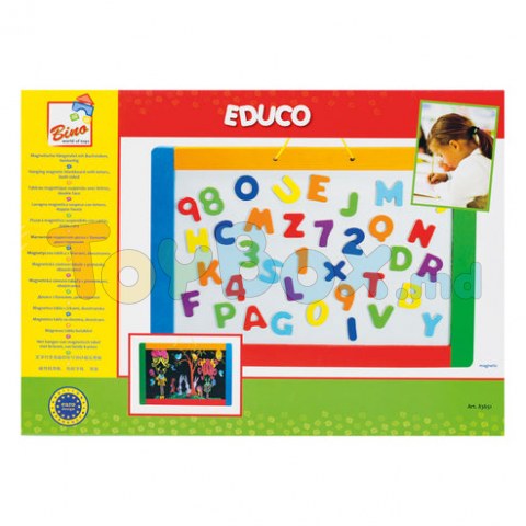 Bino 83651 Магнитная подвесная доска, двойная, с буквами и цифрами, 42x30 см