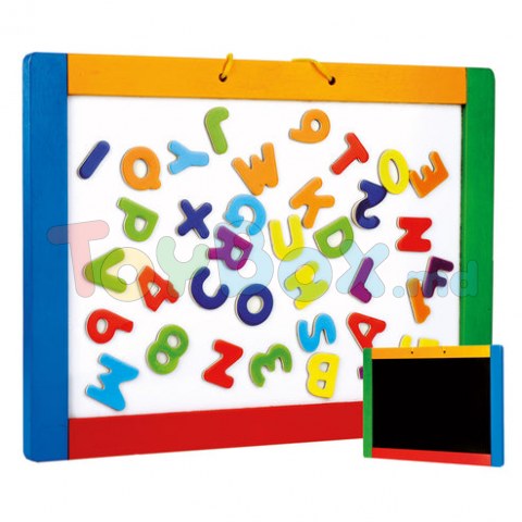 Bino 83651 Магнитная подвесная доска, двойная, с буквами и цифрами, 42x30 см