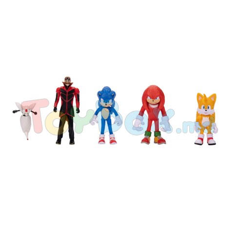 Sonic the Hedgehog 412684 Set 5 figurine eroi, 6 cm