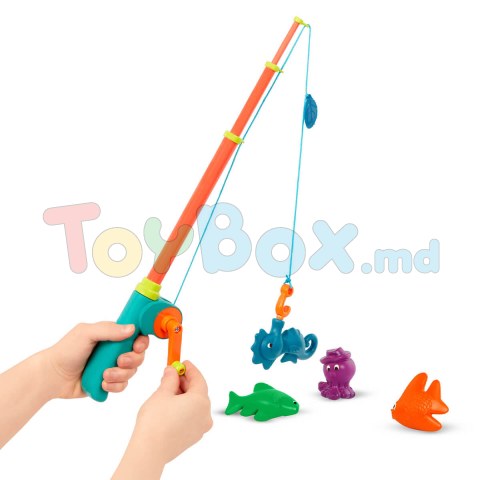 Battat BX2056Z Set de joaca Pescuit Magnetic care isi schimba culoarea cu 2 undite si 8 figurine marine
