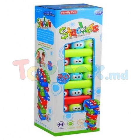 Leantoys 2132 Игра Jenga Stackers, пластик, 30 штук, разноцветная