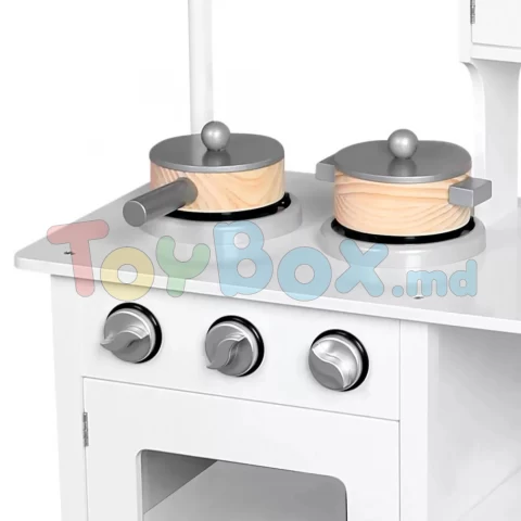 83726 Bucatarie din lemn pentru copii Amelie, culoare alba, cu accesorii
