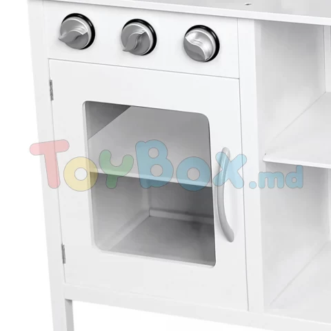 83726 Bucatarie din lemn pentru copii Amelie, culoare alba, cu accesorii
