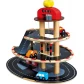 84077 Parcare cu lift, din lemn, cu 4 masinute, 34,5x37x47,5 cm