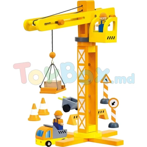 84087 Macara din lemn cu 13 accesorii, 31x42x25 cm