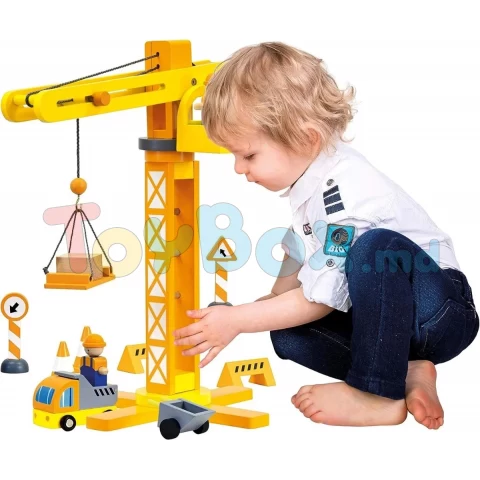 84087 Macara din lemn cu 13 accesorii, 31x42x25 cm
