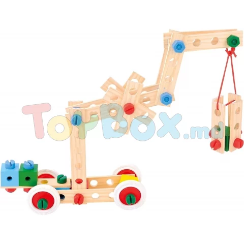 84206 Set de constructie cu blocuri din lemn suruburi din plastic Markury120 el.