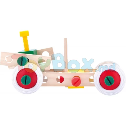 84206 Set de constructie cu blocuri din lemn suruburi din plastic Markury120 el.