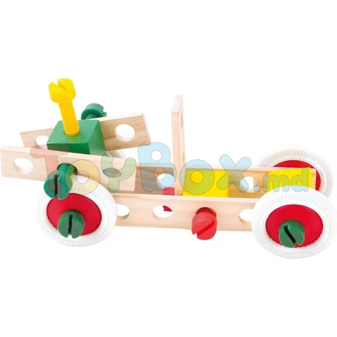 84206 Set de constructie cu blocuri din lemn suruburi din plastic Markury120 el.