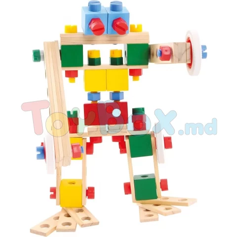 84206 Set de constructie cu blocuri din lemn suruburi din plastic Markury120 el.