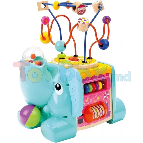 84212 Cub din lemn multifunctional cu activitati Elefant