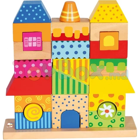 84151 Jucarie din lemn Villa Viola, puzzle cu 3 coloane, 26 piese