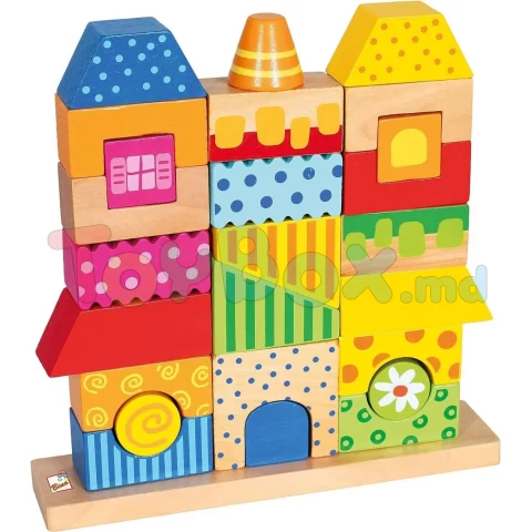 84151 Jucarie din lemn Villa Viola, puzzle cu 3 coloane, 26 piese