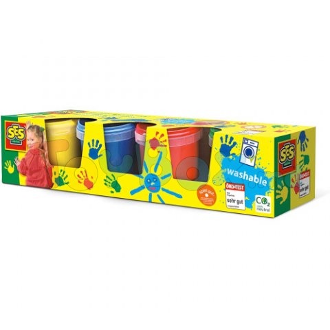 SES Creative 00305 Set de vopsele pentru degete (4 culori)
