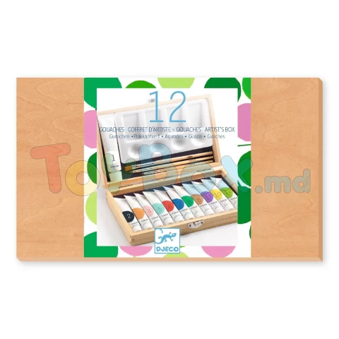 Djeco DJ08908 COLOURS SETS - 12 Gouaches - Artist's box