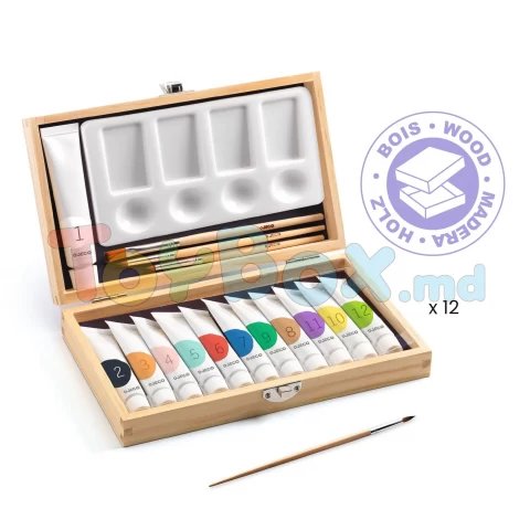 Djeco DJ08908 COLOURS SETS - 12 Gouaches - Artist's box