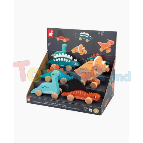 Janod J05829 Игрушка-толкатель - Динозавр (в ассортименте)