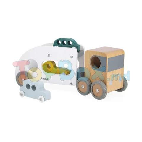Janod J04637 Bolid - Transport Auto cu 3 vehicule