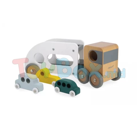 Janod J04637 Bolid - Transport Auto cu 3 vehicule