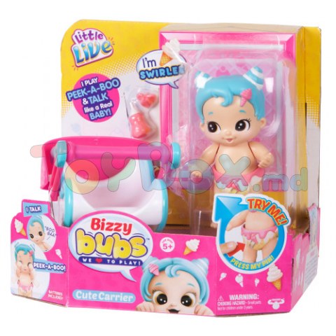 Little Live Pets 28476 Papusa interactiva Bizzy Bubs cu accesorii