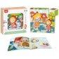 Tooky Toy TF456 Cuburi din lemn - puzzle „Scufița Roșie”